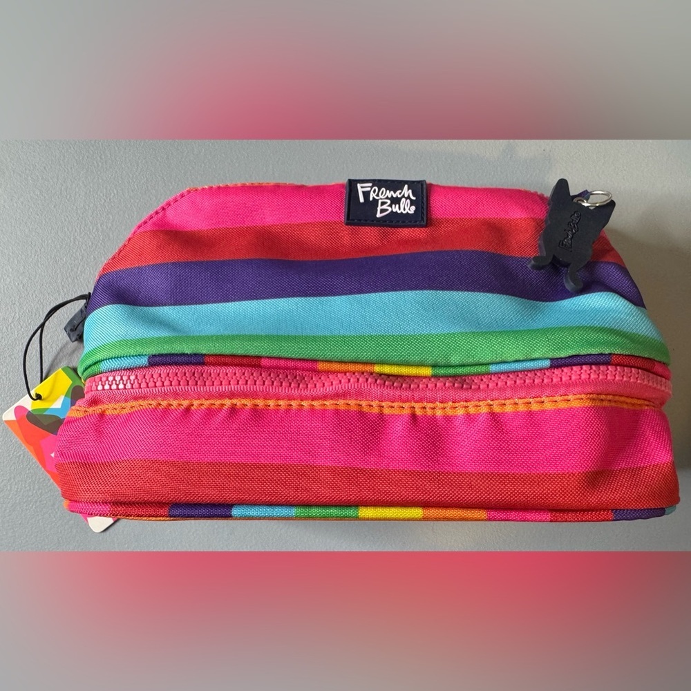 French bull Vibrant Multi-Color 2 compartment Cosmetic Bag